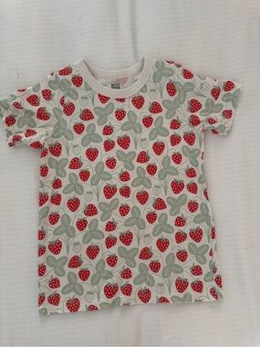 WINTER WATER FACTORY strawberries organic cotton tee sz 8